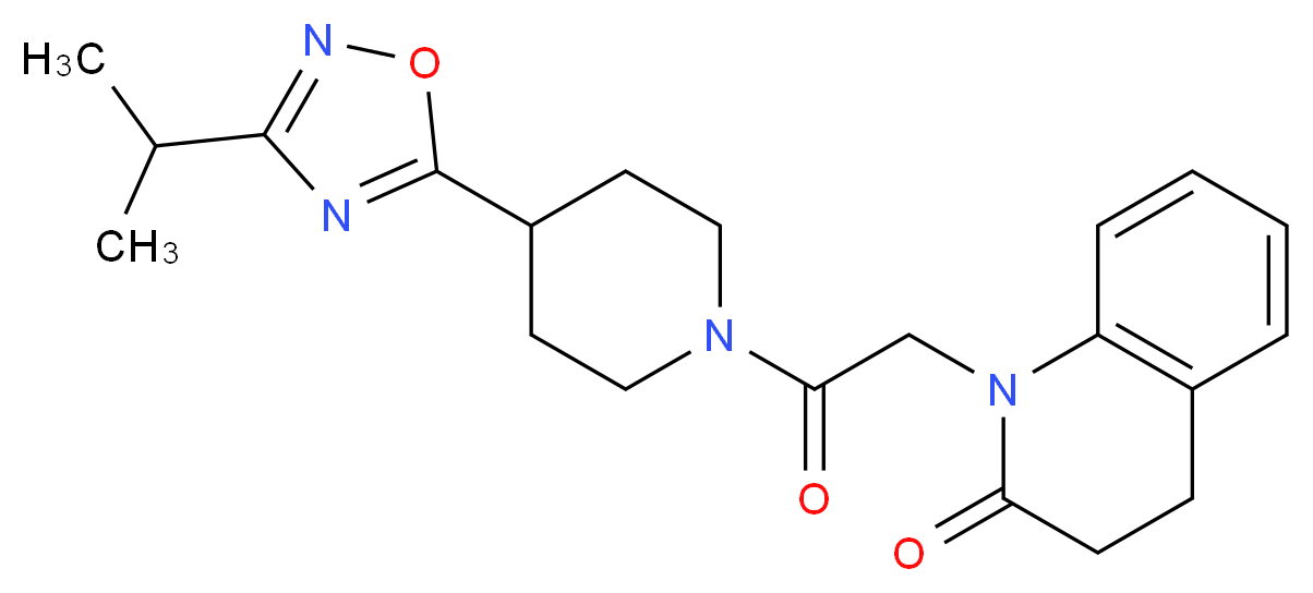 1-{2-[4-(3-isopropyl-1,2,4-oxadiazol-5-yl)piperidin-1-yl]-2-oxoethyl}-3,4-dihydroquinolin-2(1H)-one_分子结构_CAS_)