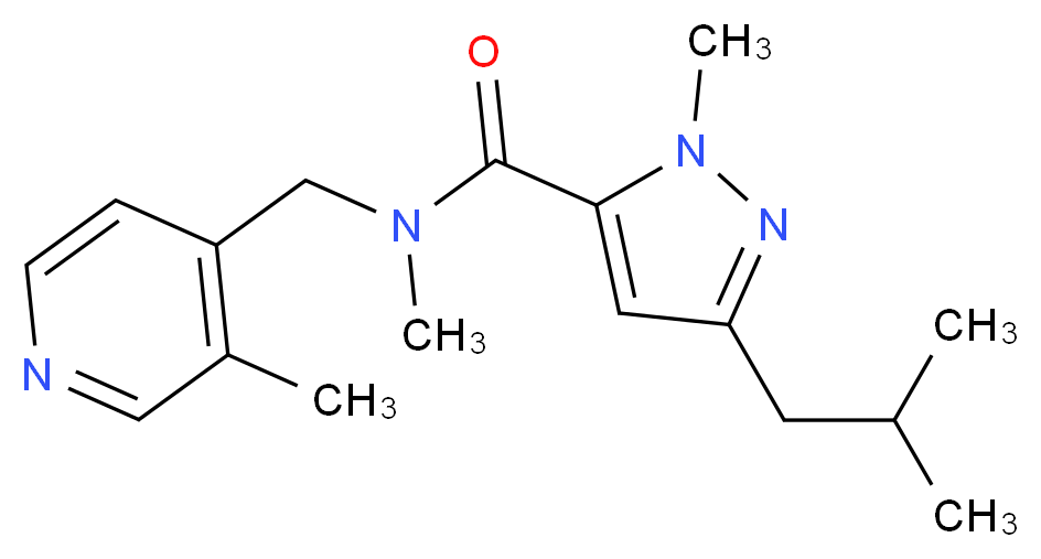 3-isobutyl-N,1-dimethyl-N-[(3-methyl-4-pyridinyl)methyl]-1H-pyrazole-5-carboxamide_分子结构_CAS_)