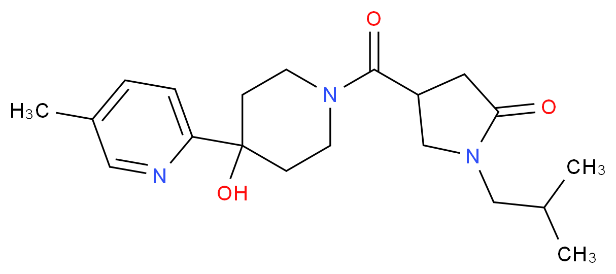 4-{[4-hydroxy-4-(5-methylpyridin-2-yl)piperidin-1-yl]carbonyl}-1-isobutylpyrrolidin-2-one_分子结构_CAS_)