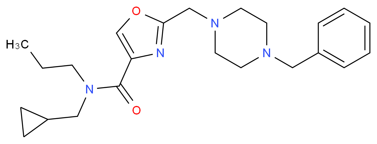 2-[(4-benzyl-1-piperazinyl)methyl]-N-(cyclopropylmethyl)-N-propyl-1,3-oxazole-4-carboxamide_分子结构_CAS_)