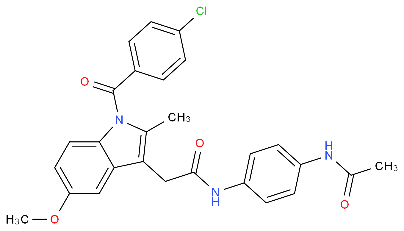 N-(4-Acetamidophenyl)indomethacinamide_分子结构_CAS_)