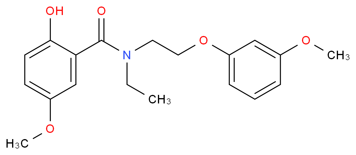 N-ethyl-2-hydroxy-5-methoxy-N-[2-(3-methoxyphenoxy)ethyl]benzamide_分子结构_CAS_)