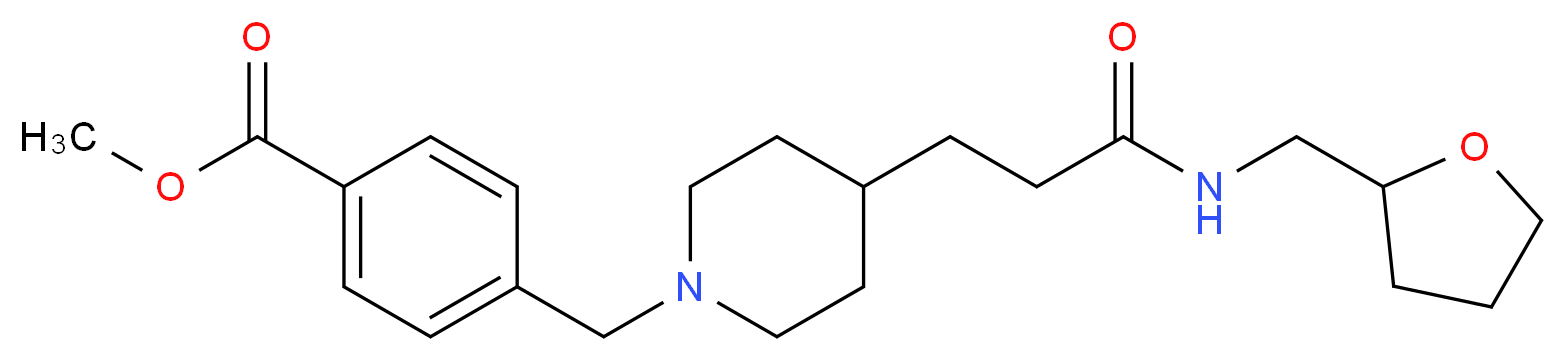 methyl 4-[(4-{3-oxo-3-[(tetrahydro-2-furanylmethyl)amino]propyl}-1-piperidinyl)methyl]benzoate_分子结构_CAS_)