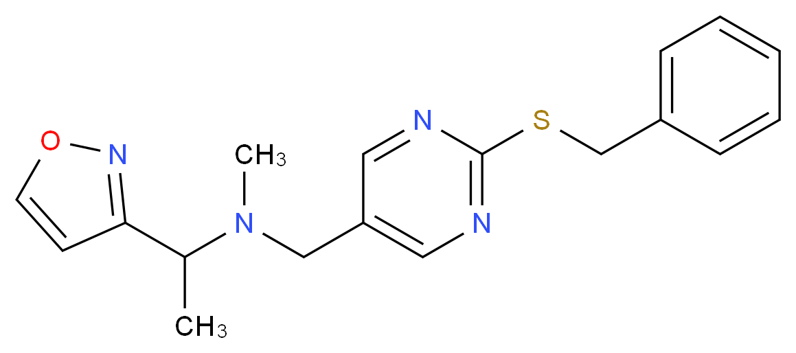 N-{[2-(benzylthio)pyrimidin-5-yl]methyl}-1-isoxazol-3-yl-N-methylethanamine_分子结构_CAS_)