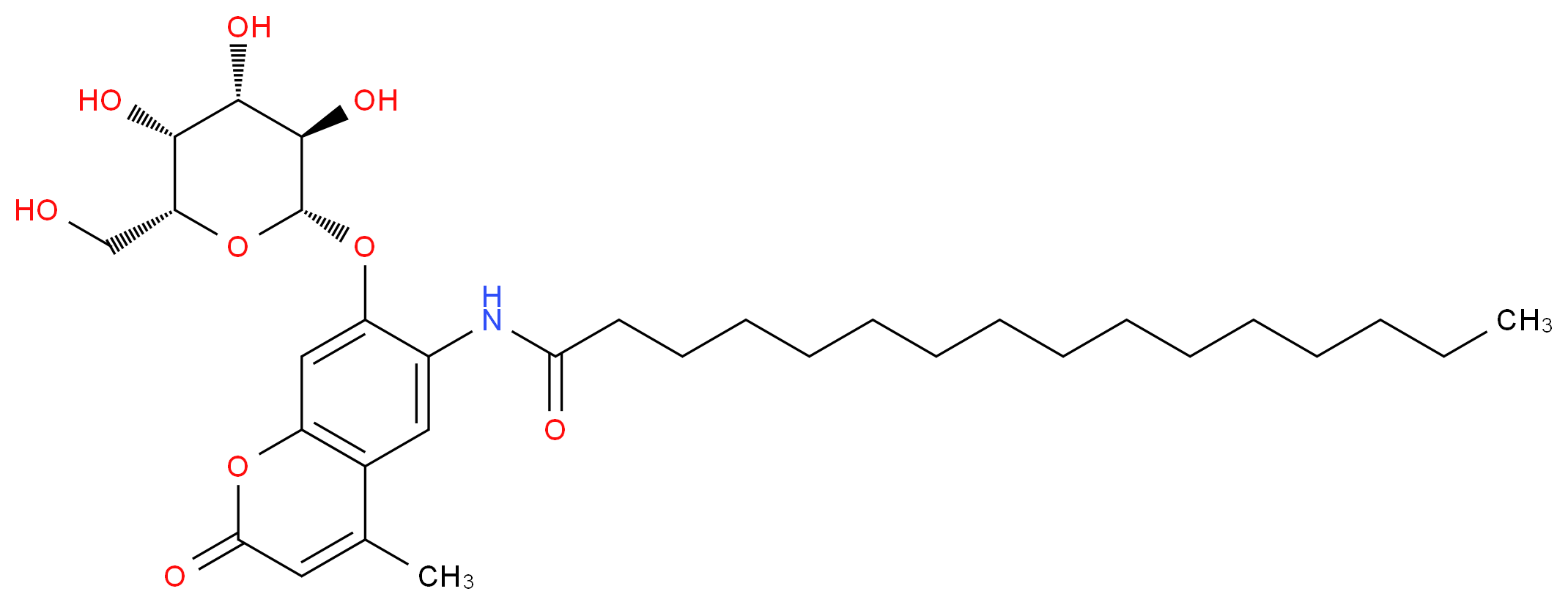 6-Hexadecanoylamino-4-methylumbelliferyl β-D-Galactopyranoside _分子结构_CAS_94452-17-2)