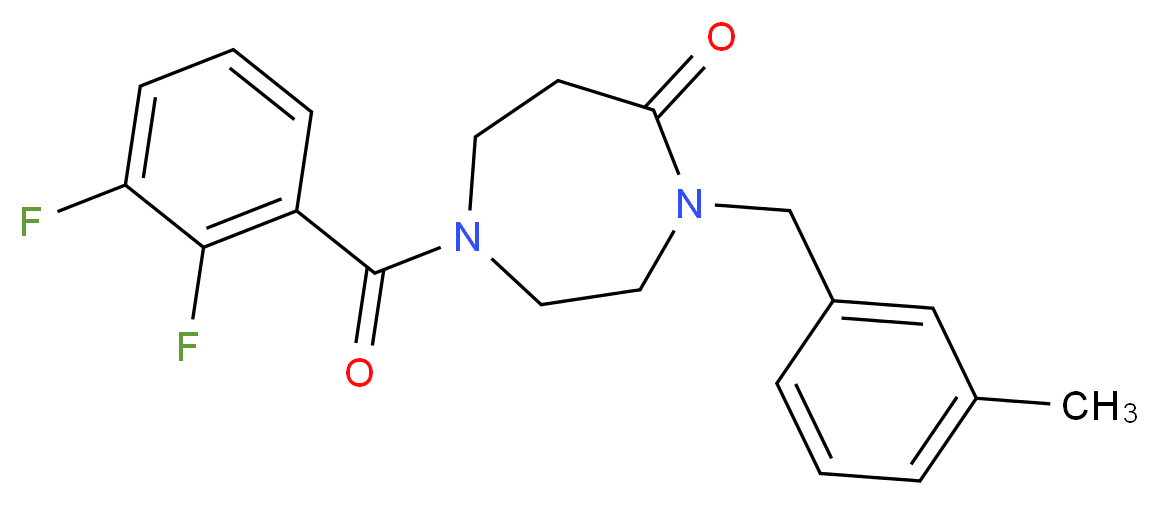 1-(2,3-difluorobenzoyl)-4-(3-methylbenzyl)-1,4-diazepan-5-one_分子结构_CAS_)