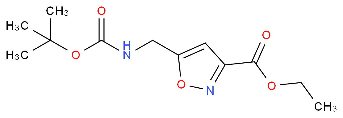 ethyl 5-({[(tert-butoxy)carbonyl]amino}methyl)-1,2-oxazole-3-carboxylate_分子结构_CAS_253196-37-1