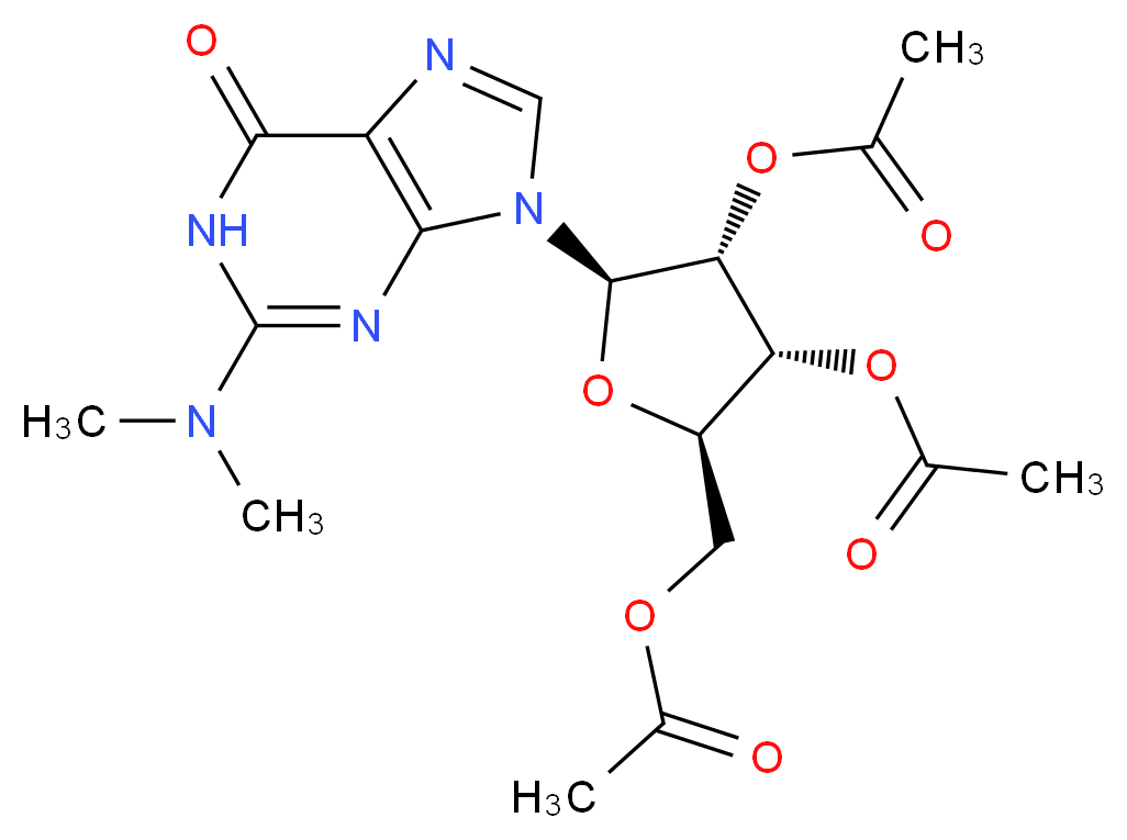 2',3',5'-Tri-O-acetyl-2N,2N-dimethyl Guanosine_分子结构_CAS_73196-87-9)