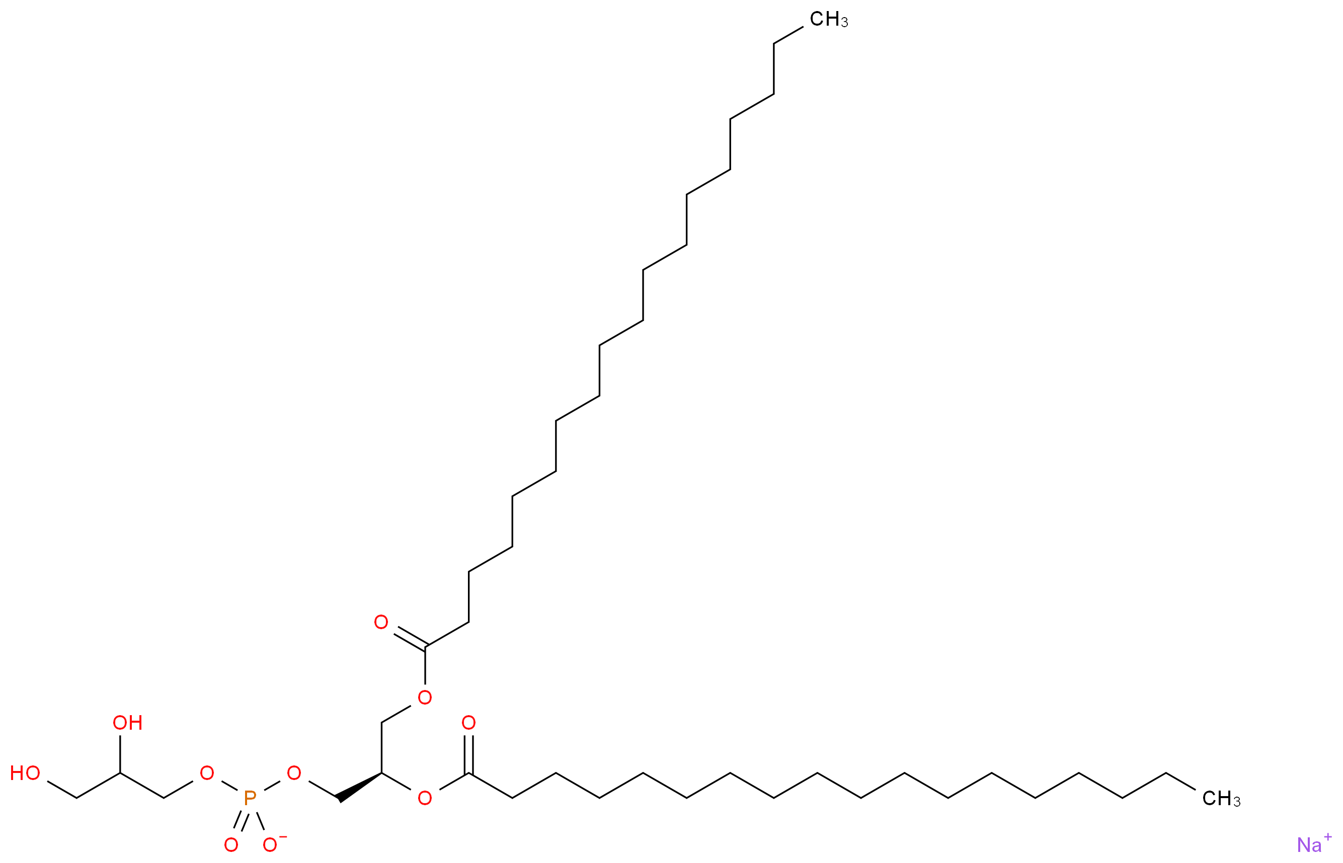 1,2-Distearoyl-sn-glycero-3-phospho-rac-(1-glycerol) sodium salt_分子结构_CAS_200880-42-8)