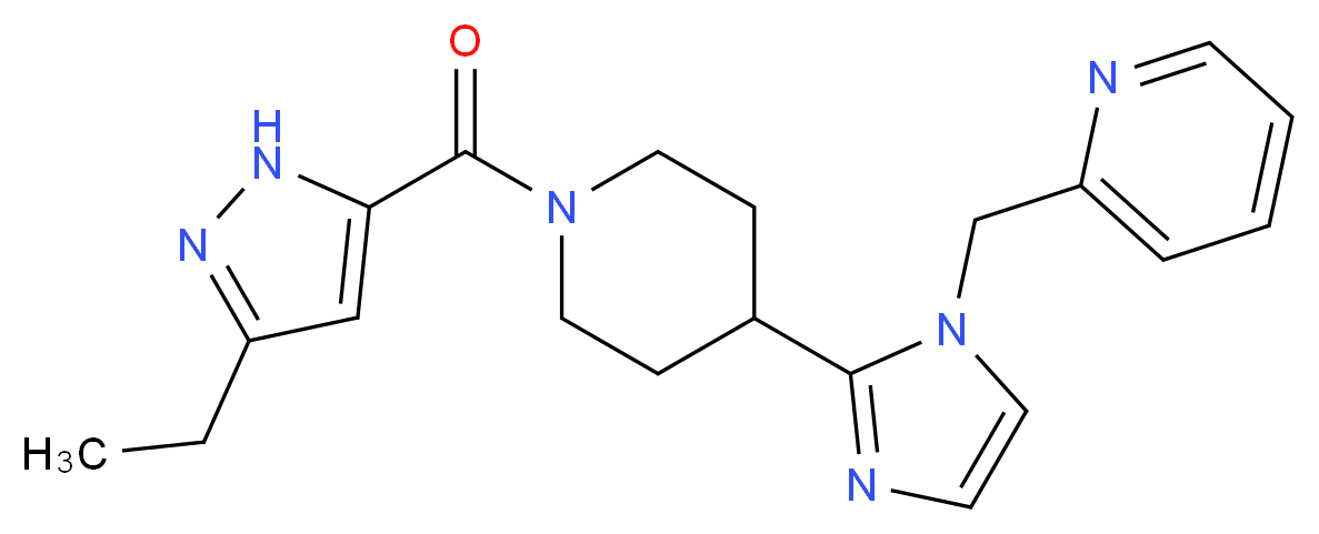 2-[(2-{1-[(3-ethyl-1H-pyrazol-5-yl)carbonyl]-4-piperidinyl}-1H-imidazol-1-yl)methyl]pyridine_分子结构_CAS_)
