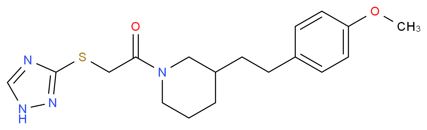 3-[2-(4-methoxyphenyl)ethyl]-1-[(1H-1,2,4-triazol-3-ylthio)acetyl]piperidine_分子结构_CAS_)