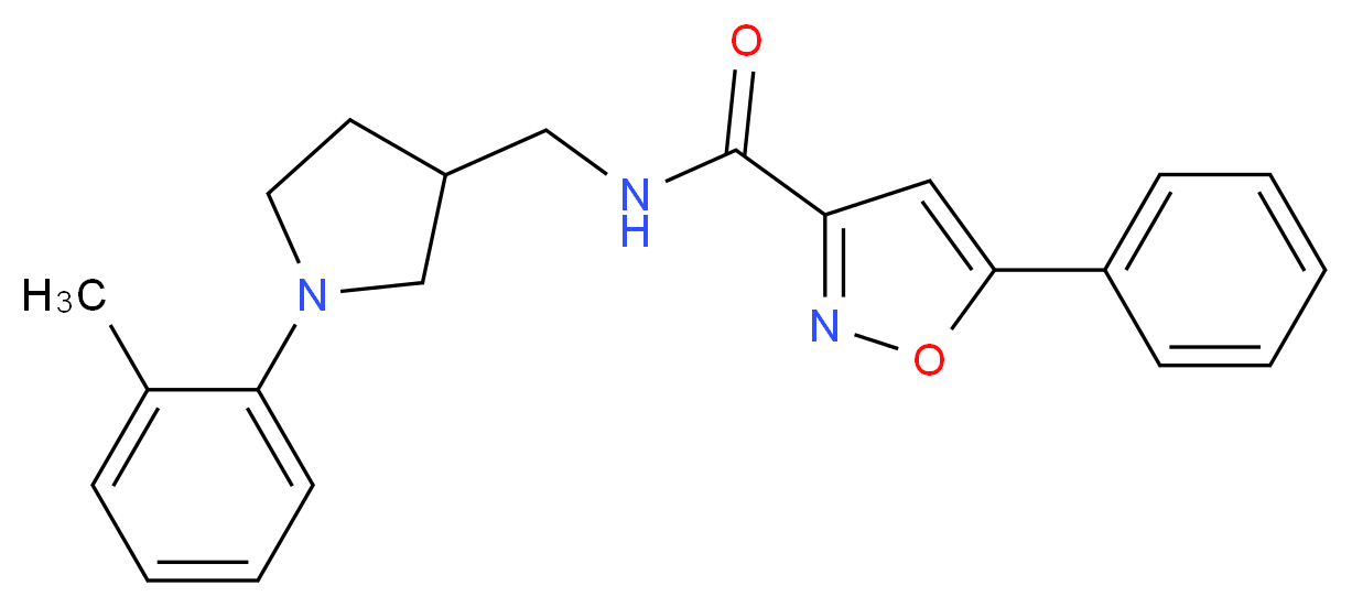 N-{[1-(2-methylphenyl)-3-pyrrolidinyl]methyl}-5-phenyl-3-isoxazolecarboxamide_分子结构_CAS_)