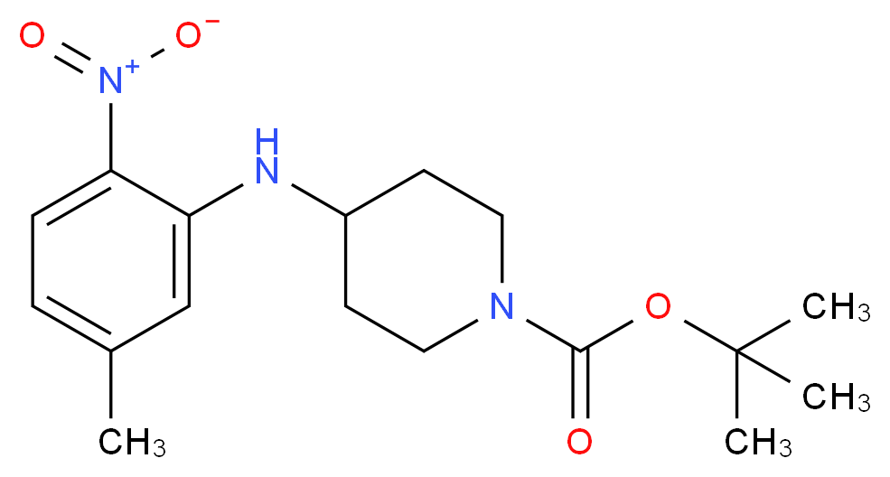 tert-butyl 4-[(5-methyl-2-nitrophenyl)amino]piperidine-1-carboxylate_分子结构_CAS_950772-97-1