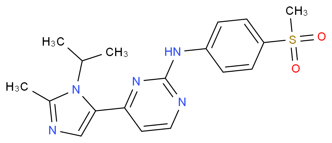 4-(2-methyl-1-isopropyl-1h-imidazol-5-yl)-n-(4-(methylsulfonyl)phenyl)-2-pyrimidinamine_分子结构_CAS_602306-29-6)
