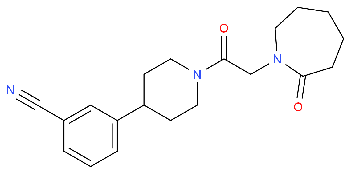 3-{1-[(2-oxoazepan-1-yl)acetyl]piperidin-4-yl}benzonitrile_分子结构_CAS_)