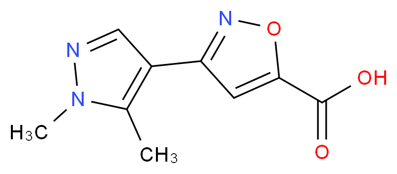 3-(1,5-Dimethyl-1H-pyrazol-4-yl)-isoxazole-5-carboxylic acid_分子结构_CAS_)