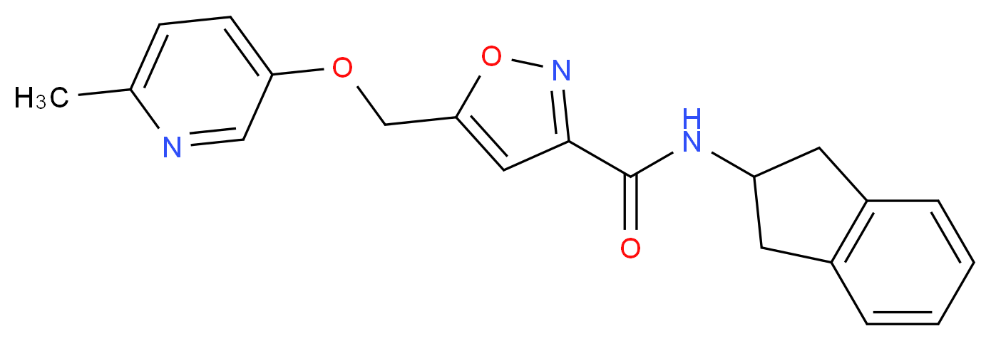 N-(2,3-dihydro-1H-inden-2-yl)-5-{[(6-methyl-3-pyridinyl)oxy]methyl}-3-isoxazolecarboxamide_分子结构_CAS_)