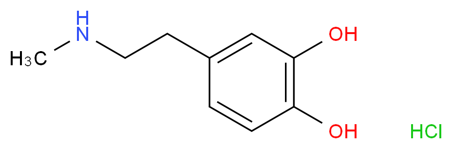 4-[2-(methylamino)ethyl]benzene-1,2-diol hydrochloride_分子结构_CAS_62-32-8