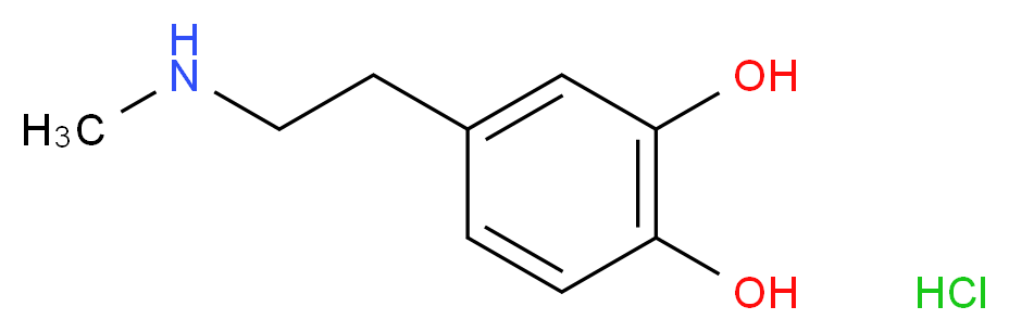 3,4-Dihydroxy-N-methylphenethylamine hydrochloride 98%_分子结构_CAS_62-32-8)