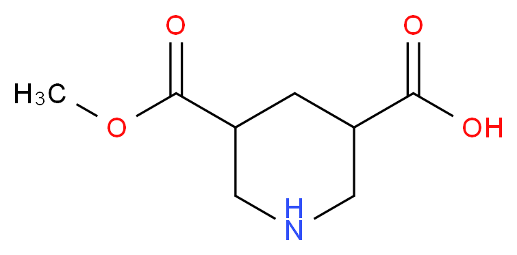 5-(methoxycarbonyl)piperidine-3-carboxylic acid_分子结构_CAS_748113-39-5