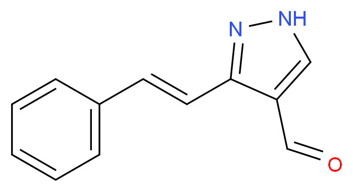3-[(E)-2-Phenylvinyl]-1H-pyrazole-4-carbaldehyde_分子结构_CAS_)