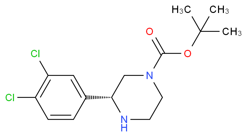 (R)-3-(3,4-DICHLORO-PHENYL)-PIPERAZINE-1-CARBOXYLIC ACID TERT-BUTYL ESTER_分子结构_CAS_232270-54-1)