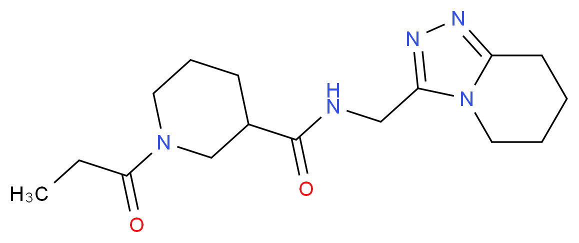 1-propionyl-N-(5,6,7,8-tetrahydro[1,2,4]triazolo[4,3-a]pyridin-3-ylmethyl)-3-piperidinecarboxamide_分子结构_CAS_)