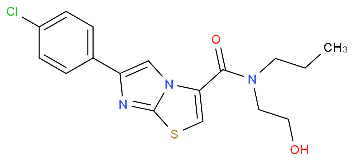 6-(4-chlorophenyl)-N-(2-hydroxyethyl)-N-propylimidazo[2,1-b][1,3]thiazole-3-carboxamide_分子结构_CAS_)