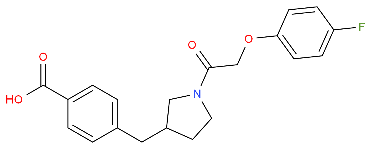 4-({1-[(4-fluorophenoxy)acetyl]pyrrolidin-3-yl}methyl)benzoic acid_分子结构_CAS_)