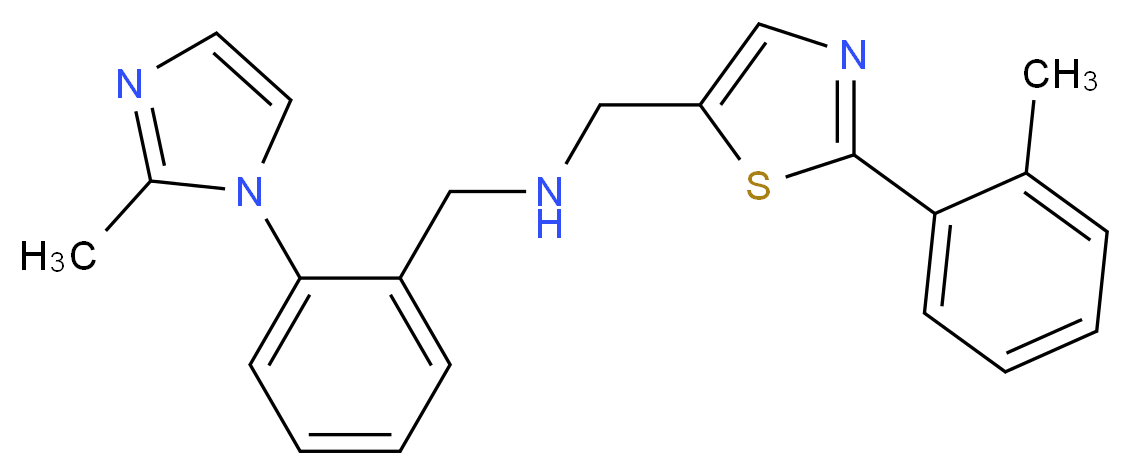 1-[2-(2-methyl-1H-imidazol-1-yl)phenyl]-N-{[2-(2-methylphenyl)-1,3-thiazol-5-yl]methyl}methanamine_分子结构_CAS_)