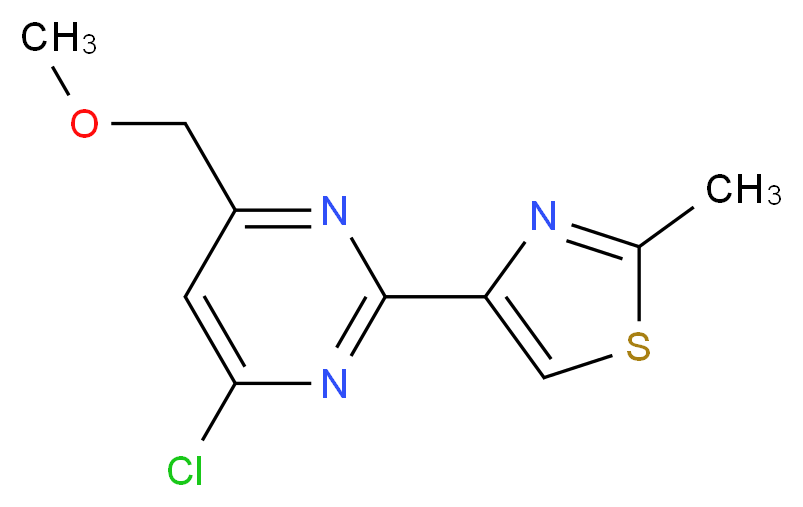 4-Chloro-6-(methoxymethyl)-2-(2-methyl-1,3-thiazol-4-yl)pyrimidine_分子结构_CAS_)