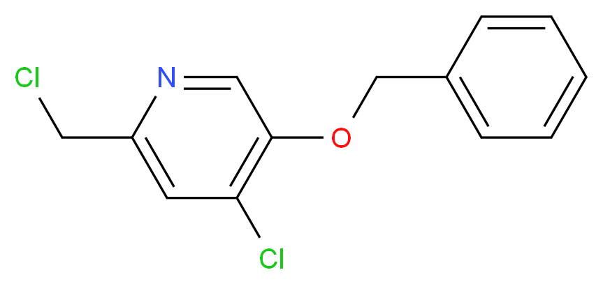 5-(benzyloxy)-4-chloro-2-(chloromethyl)pyridine_分子结构_CAS_62811-98-7