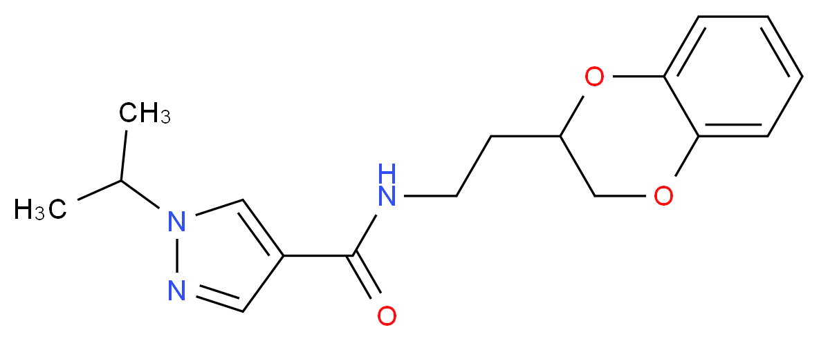 N-[2-(2,3-dihydro-1,4-benzodioxin-2-yl)ethyl]-1-isopropyl-1H-pyrazole-4-carboxamide_分子结构_CAS_)