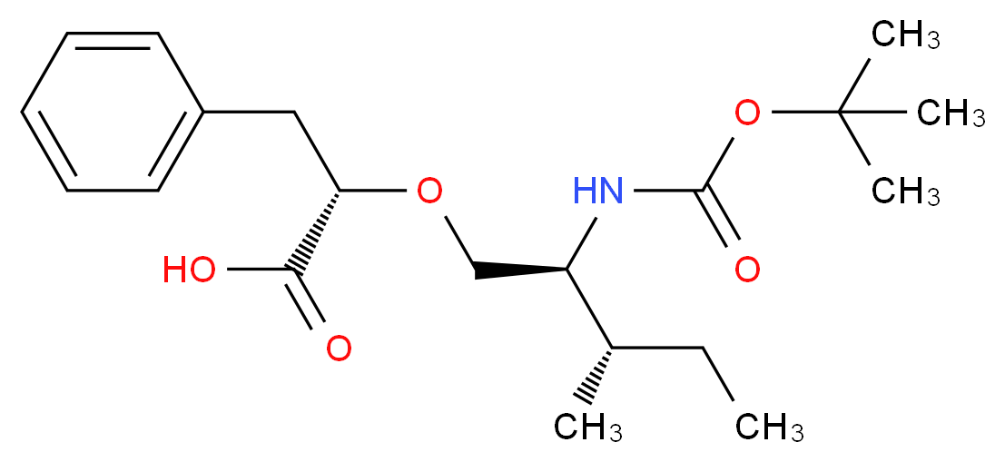 (2S)-[(2'S)-t-Boc-amino-(3'S)-methyl-1-pentyloxy]-3-phenylpropionic Acid_分子结构_CAS_160141-23-1)