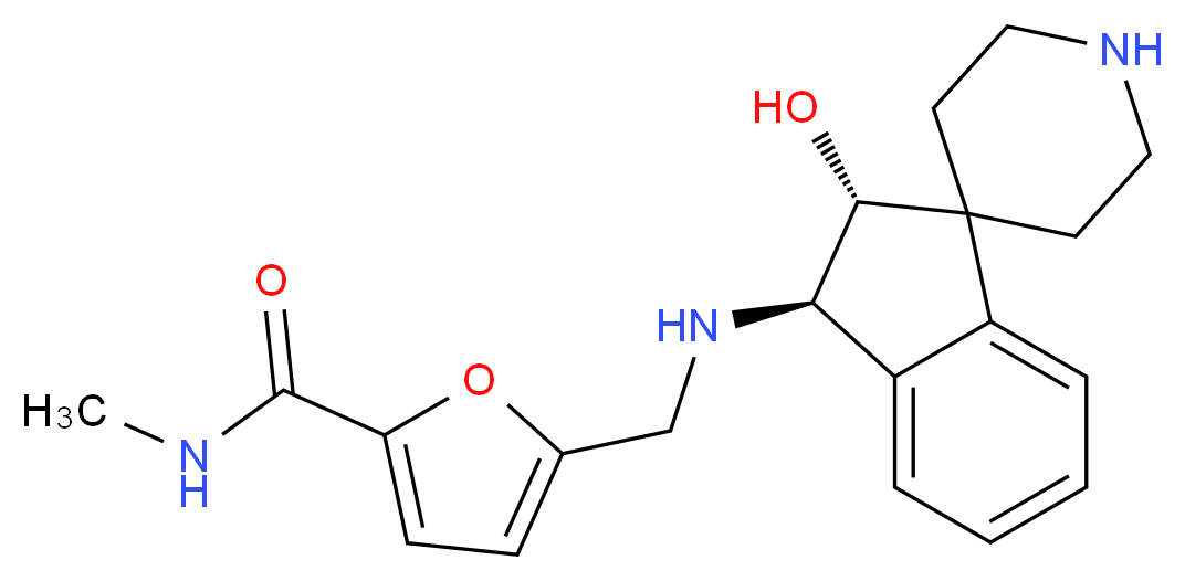 5-({[(2R*,3R*)-2-hydroxy-2,3-dihydrospiro[indene-1,4'-piperidin]-3-yl]amino}methyl)-N-methyl-2-furamide_分子结构_CAS_)
