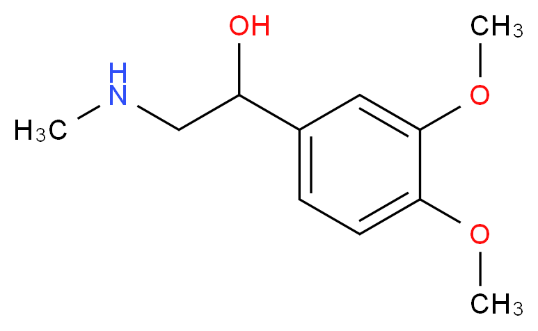 1-(3,4-dimethoxyphenyl)-2-(methylamino)ethan-1-ol_分子结构_CAS_5653-66-7