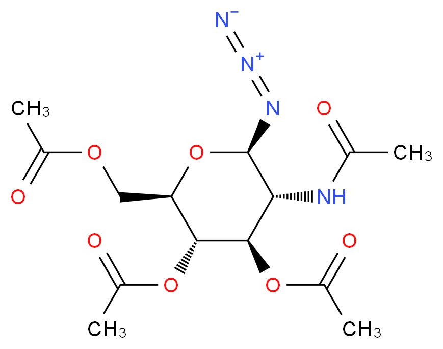 [(2R,3S,4R,5R,6R)-3,4-bis(acetyloxy)-6-azido-5-acetamidooxan-2-yl]methyl acetate_分子结构_CAS_6205-69-2