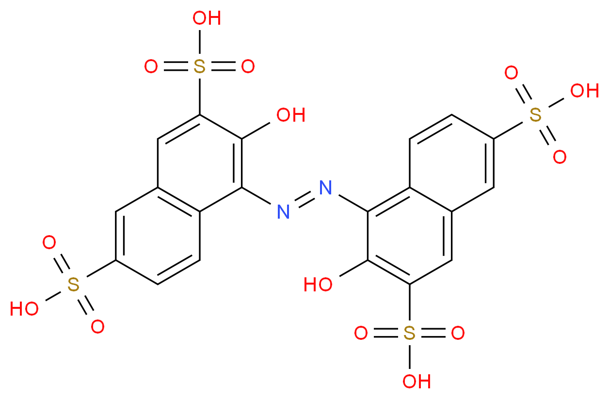 2,2′-Dihydroxy-1,1′-azonaphthalene-3,3′,6,6′-tetrasulfonic acid_分子结构_CAS_76877-41-3)