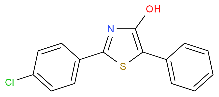 2-(4-chlorophenyl)-5-phenyl-1,3-thiazol-4-ol_分子结构_CAS_65752-50-3