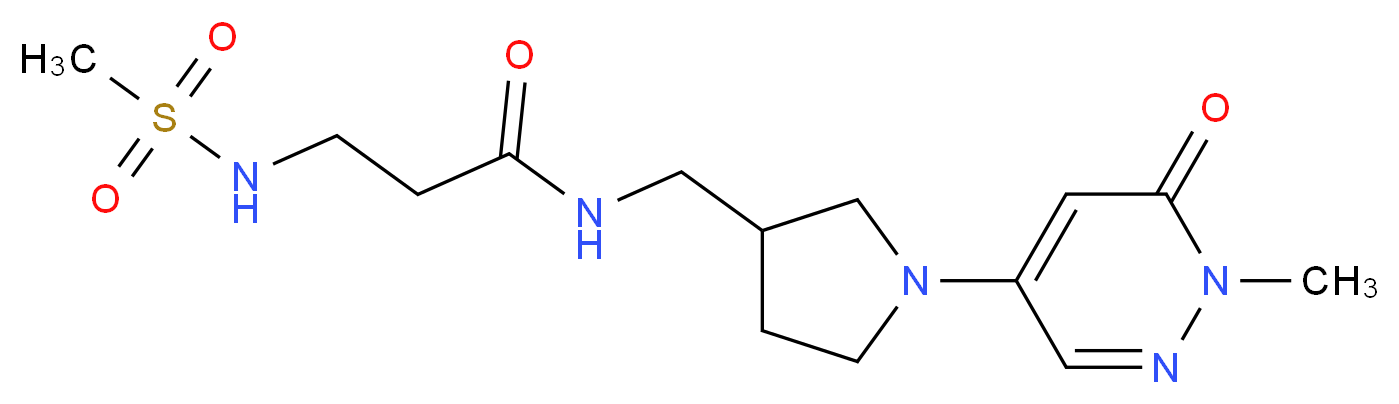 N~1~-{[1-(1-methyl-6-oxo-1,6-dihydro-4-pyridazinyl)-3-pyrrolidinyl]methyl}-N~3~-(methylsulfonyl)-beta-alaninamide_分子结构_CAS_)