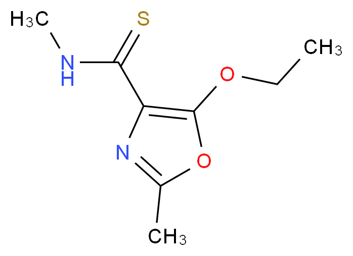 5-ethoxy-N,2-dimethyl-1,3-oxazole-4-carbothioamide_分子结构_CAS_128269-81-8