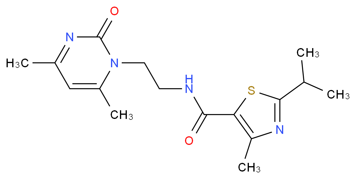 N-[2-(4,6-dimethyl-2-oxo-1(2H)-pyrimidinyl)ethyl]-2-isopropyl-4-methyl-1,3-thiazole-5-carboxamide_分子结构_CAS_)
