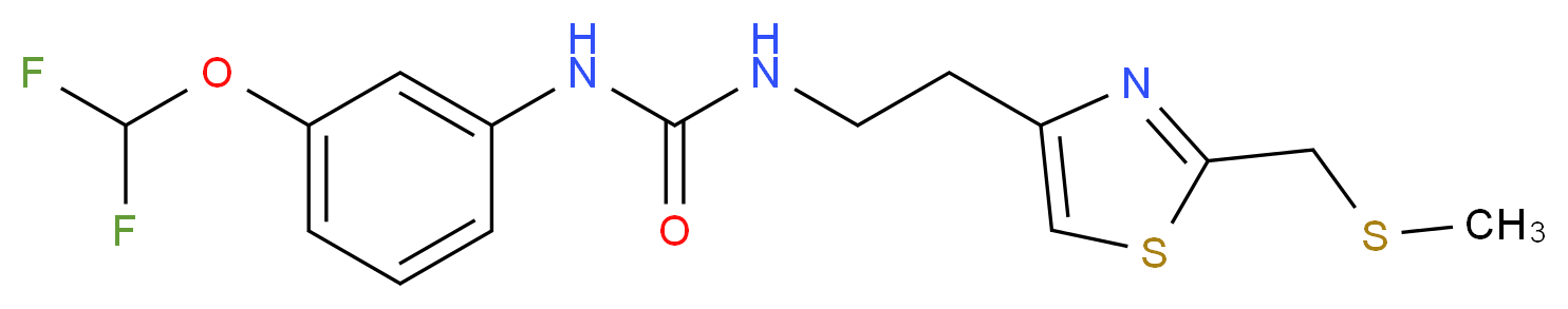 N-[3-(difluoromethoxy)phenyl]-N'-(2-{2-[(methylthio)methyl]-1,3-thiazol-4-yl}ethyl)urea_分子结构_CAS_)