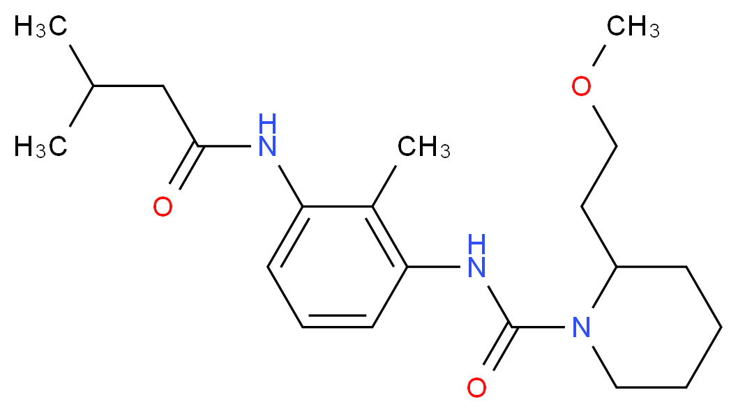 2-(2-methoxyethyl)-N-{2-methyl-3-[(3-methylbutanoyl)amino]phenyl}piperidine-1-carboxamide_分子结构_CAS_)