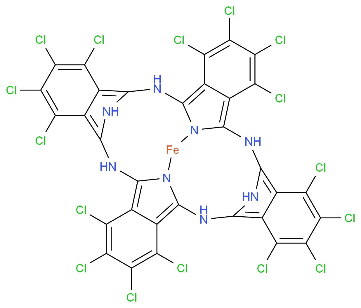1,2,3,4,8,9,10,11,15,16,17,18,22,23,24,25-十六氯-29H,31H-酞菁铁(II)_分子结构_CAS_50662-67-4)