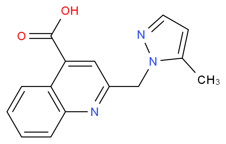 2-((5-methyl-1H-pyrazol-1-yl)methyl)quinoline-4-carboxylic acid_分子结构_CAS_)
