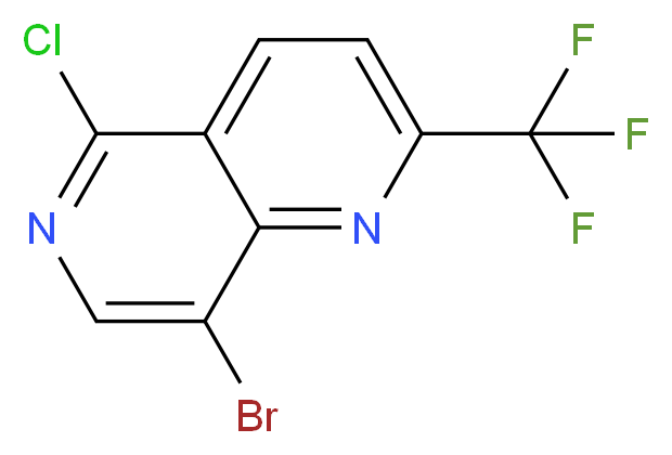 8-bromo-5-chloro-2-(trifluoromethyl)-1,6-naphthyridine_分子结构_CAS_890301-89-0