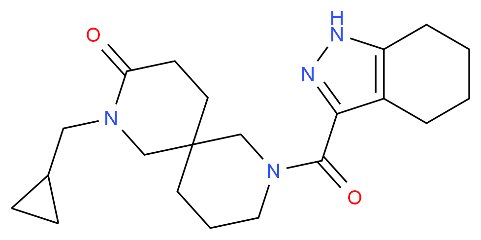 2-(cyclopropylmethyl)-8-(4,5,6,7-tetrahydro-1H-indazol-3-ylcarbonyl)-2,8-diazaspiro[5.5]undecan-3-one_分子结构_CAS_)