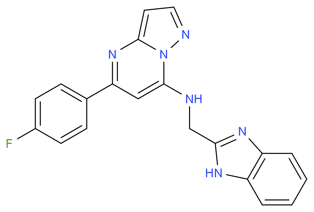 N-(1H-benzimidazol-2-ylmethyl)-5-(4-fluorophenyl)pyrazolo[1,5-a]pyrimidin-7-amine_分子结构_CAS_)