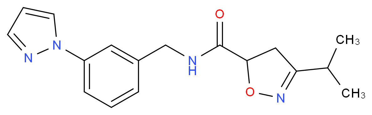 3-isopropyl-N-[3-(1H-pyrazol-1-yl)benzyl]-4,5-dihydroisoxazole-5-carboxamide_分子结构_CAS_)